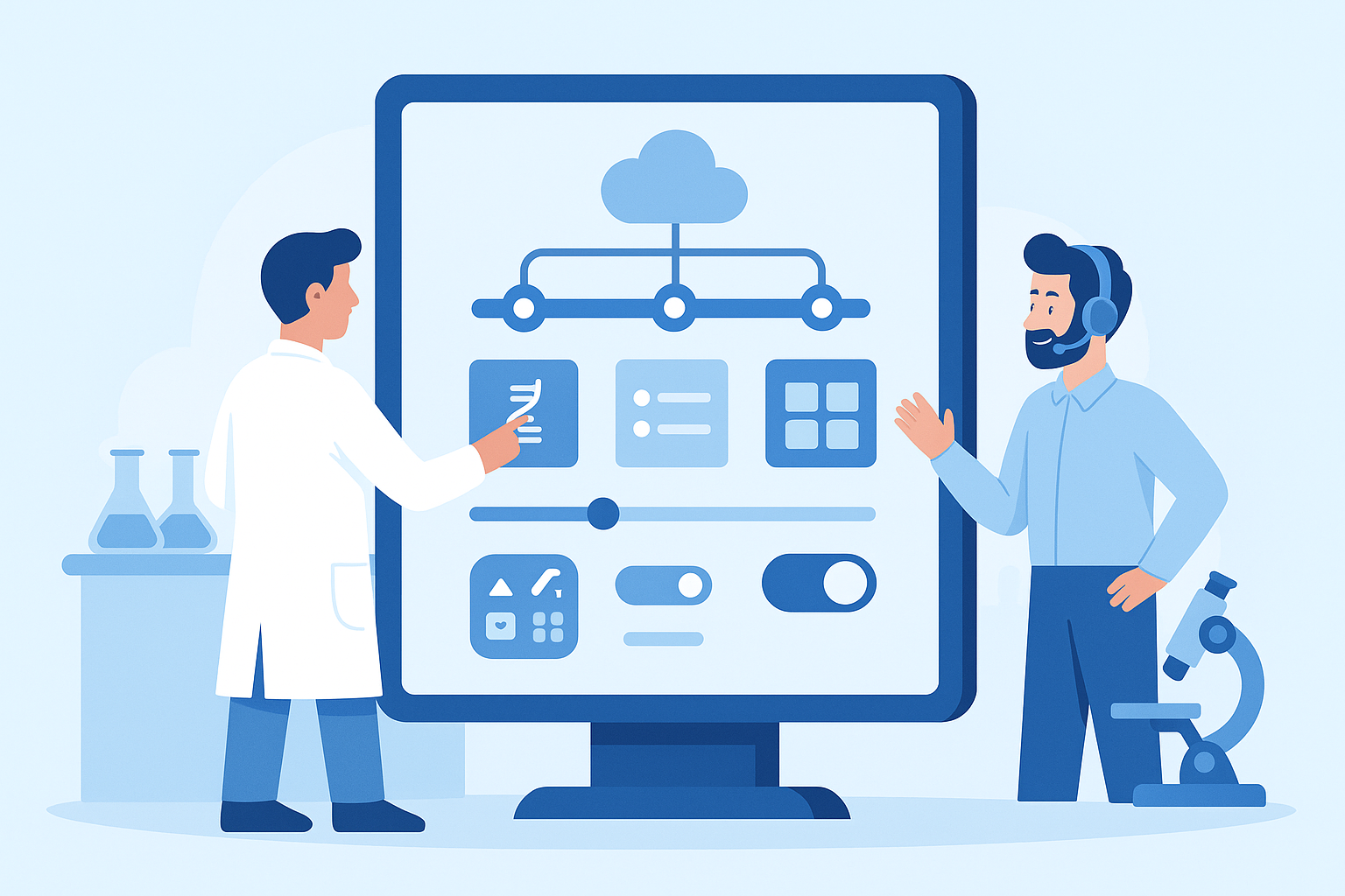 Centralized dashboard view aggregating data from instruments and systems